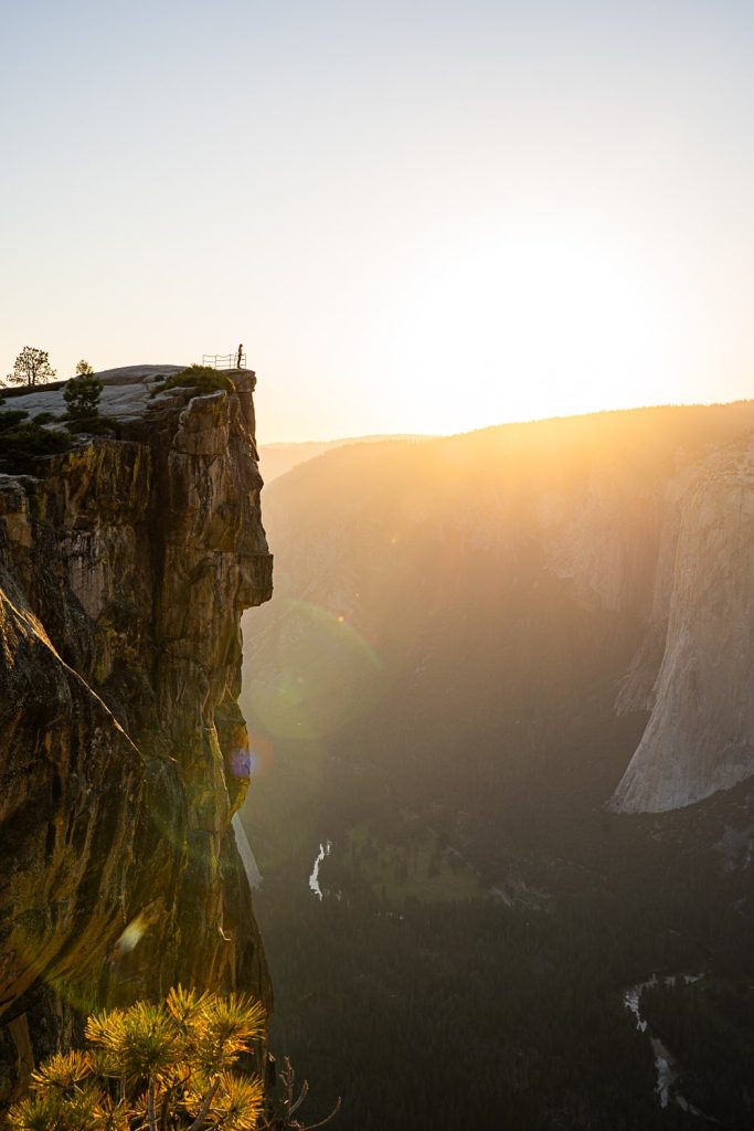 photo of sunset at Taft Point in Yosemite National Park